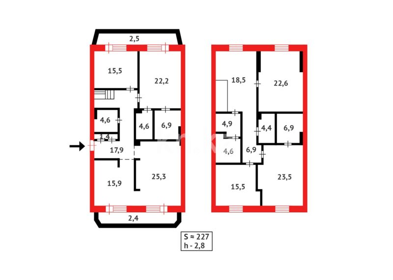 Продажа 6-комнатной квартиры, 227 м² - Продажа квартир в кирпичном доме в Караганде фото 20 из 20