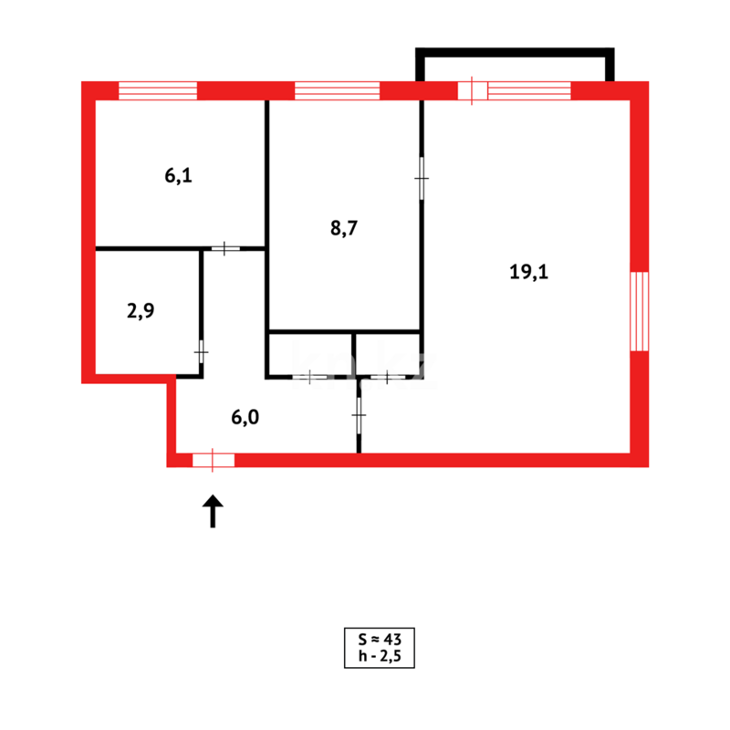 Продажа 2-комнатной квартиры, 42 м² - Продажа двухкомнатных квартир в блочном доме в Казахстане - страница 79 фото 11 из 11