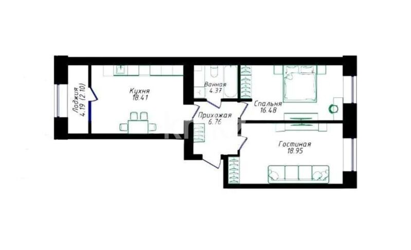 Продажа 2-комнатной квартиры, 70 м² - Продажа квартир в Казахстане - страница 29 фото 1 из 1