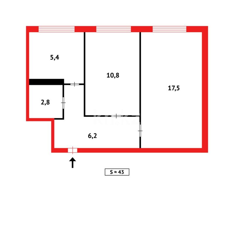 Продажа 2-комнатной квартиры, 43 м² - Продажа двухкомнатных квартир на Юго-Востоке Караганды - страница 4 фото 10 из 10