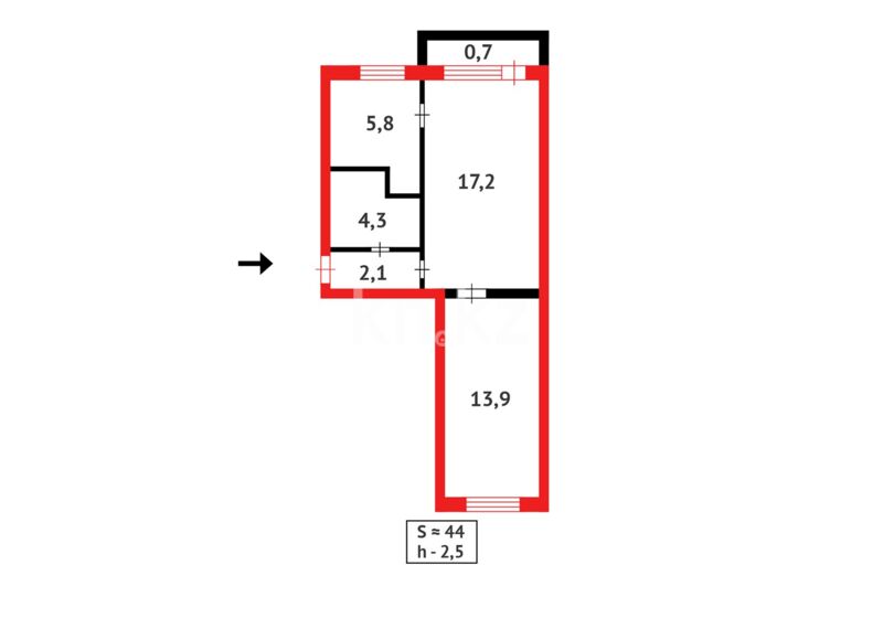 Продажа 2-комнатной квартиры, 47 м² - Продажа квартир в панельном доме в Казахстане - страница 14 фото 8 из 8