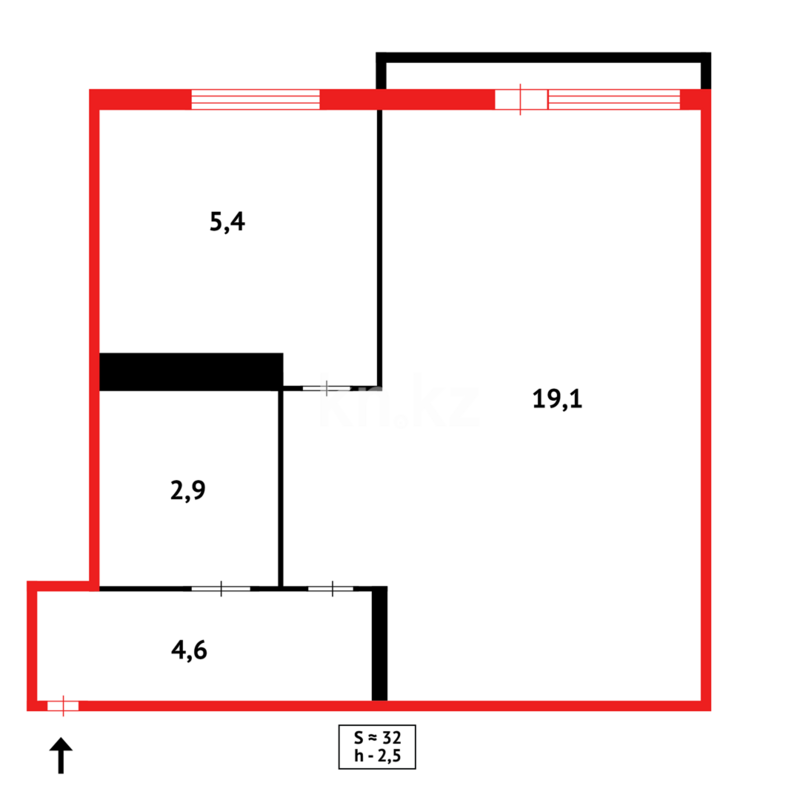 Продажа 1-комнатной квартиры, 32 м² - Продажа однокомнатных квартир в Темиртау - страница 6 фото 15 из 15