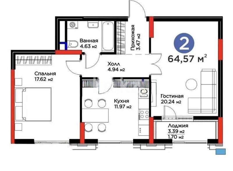 Продажа 2-комнатной квартиры, 65 м² - Продажа квартир от собственников в Астане - страница 21 фото 1 из 1