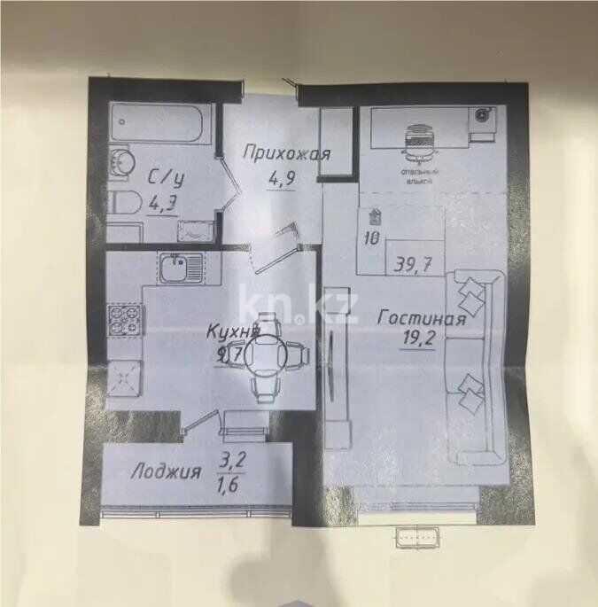 Продажа 1-комнатной квартиры, 40 м² - Продажа однокомнатных квартир в Казахстане фото 1 из 1