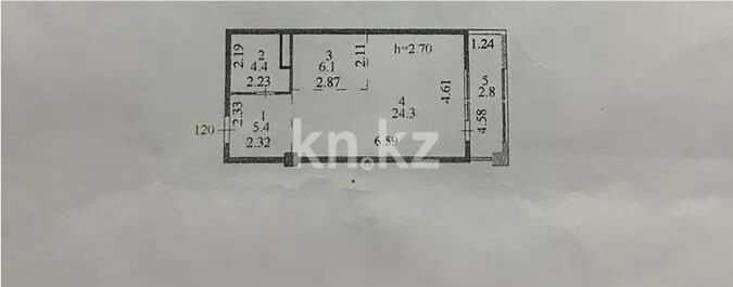 Продажа 1-комнатной квартиры, 43 м² - Продажа однокомнатных квартир в Казахстане - страница 24 фото 3 из 3