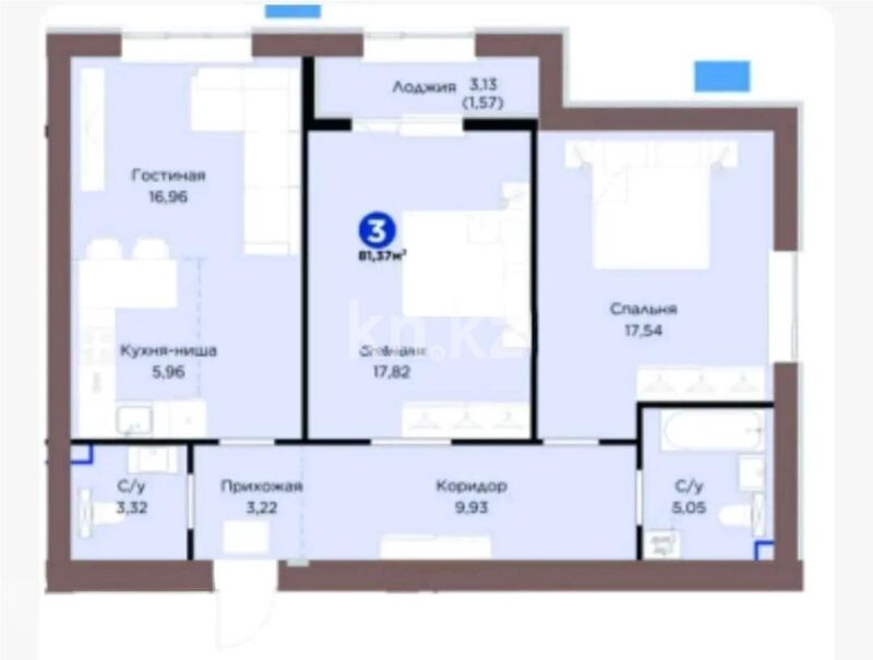 Продажа 3-комнатной квартиры, 80.5 м² - Продажа квартир от собственников в Астане - страница 10 фото 1 из 1