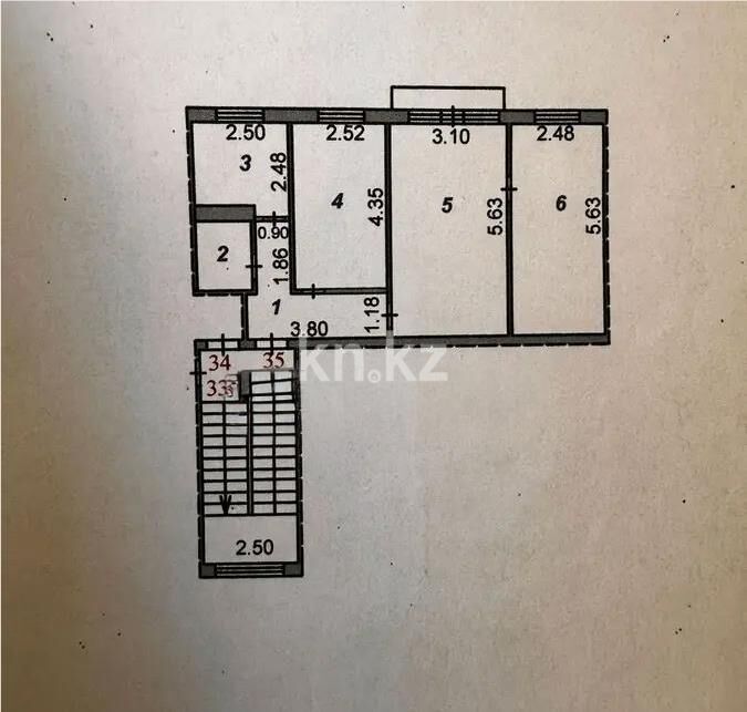 Продажа 3-комнатной квартиры, 57 м² - Продажа трехкомнатных квартир в Майкудуке Караганды - страница 9 фото 6 из 6