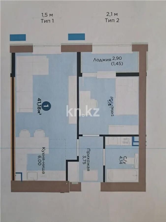 Продажа 2-комнатной квартиры, 41.18 м² - Продажа двухкомнатных квартир в р-не Нура Астаны - страница 52 фото 1 из 1