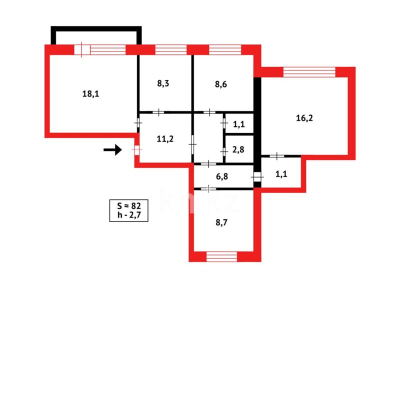 Продажа 4-комнатной квартиры, 81 м² - Продажа квартир в Казахстане - страница 242 фото 9 из 9