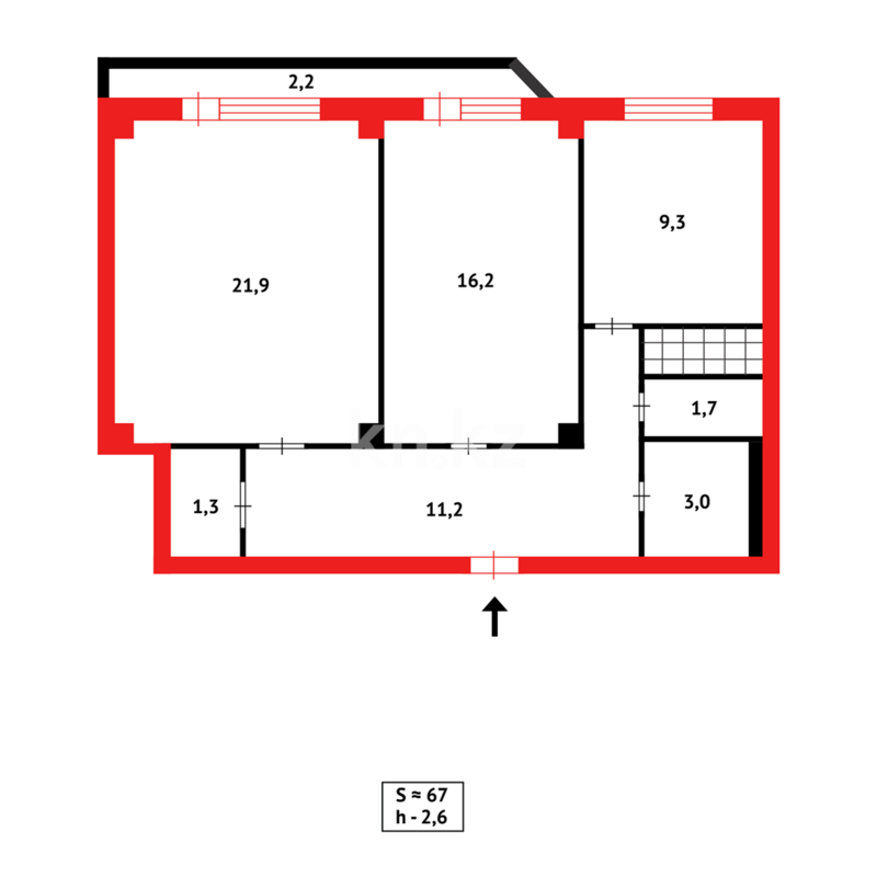 Продажа 2-комнатной квартиры, 67 м² - Продажа двухкомнатных квартир в монолитно-каркасном доме в Караганде - страница 4 фото 13 из 13