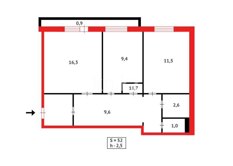 Продажа 2-комнатной квартиры, 52 м² - Продажа двухкомнатных квартир в Караганде - страница 57 фото 7 из 7