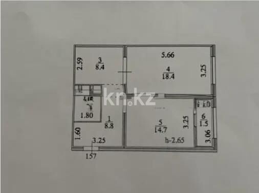 Продажа 2-комнатной квартиры, 56 м² - Продажа двухкомнатных квартир в блочном доме в Казахстане - страница 70 фото 6 из 6