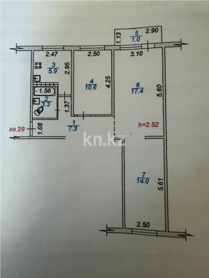 Продажа 3-комнатной квартиры, 60 м² - Продажа трехкомнатных квартир в Алмалинском р-не Алматы - страница 5 фото 7 из 7