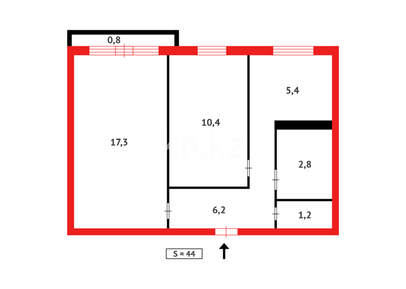 Продажа 2-комнатной квартиры, 45 м² - Продажа двухкомнатных квартир в панельном доме в Темиртау - страница 7 фото 19 из 19