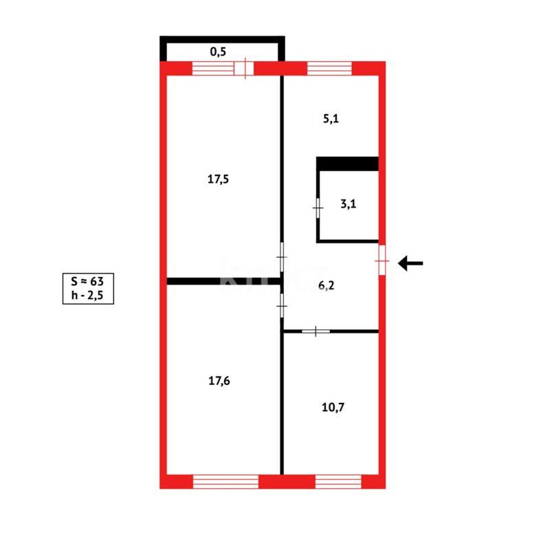Продажа 3-комнатной квартиры, 61 м² - Продажа квартир в панельном доме в Казахстане - страница 237 фото 15 из 15