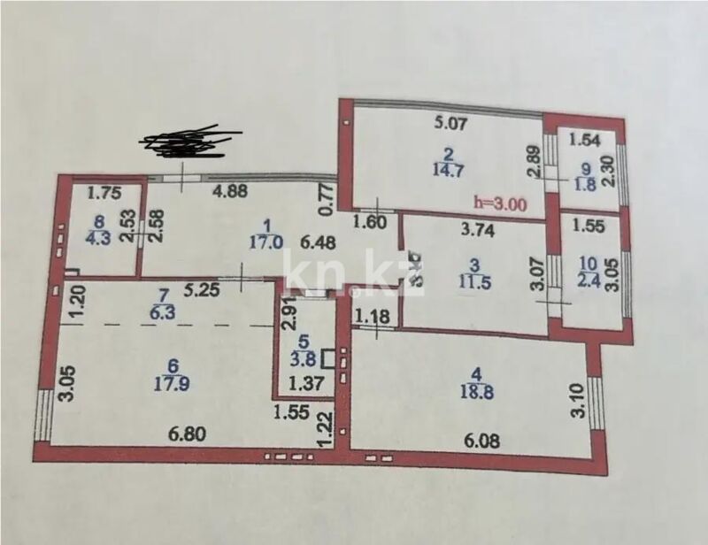 Продажа 4-комнатной квартиры, 98.5 м² - Продажа четырехкомнатных квартир от собственников в Казахстане фото 6 из 6