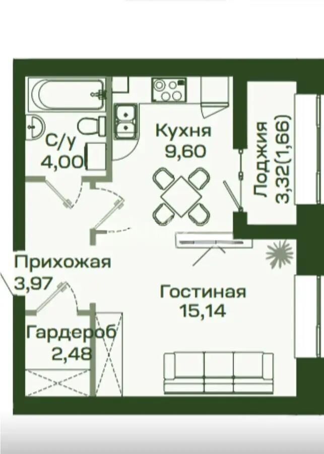 Продажа 1-комнатной квартиры, 37 м² - Продажа однокомнатных квартир в р-не Есиль Астаны - страница 20 фото 1 из 1