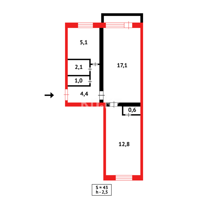 Продажа 2-комнатной квартиры, 44 м² - Продажа домов, коттеджей в Сарани фото 10 из 10