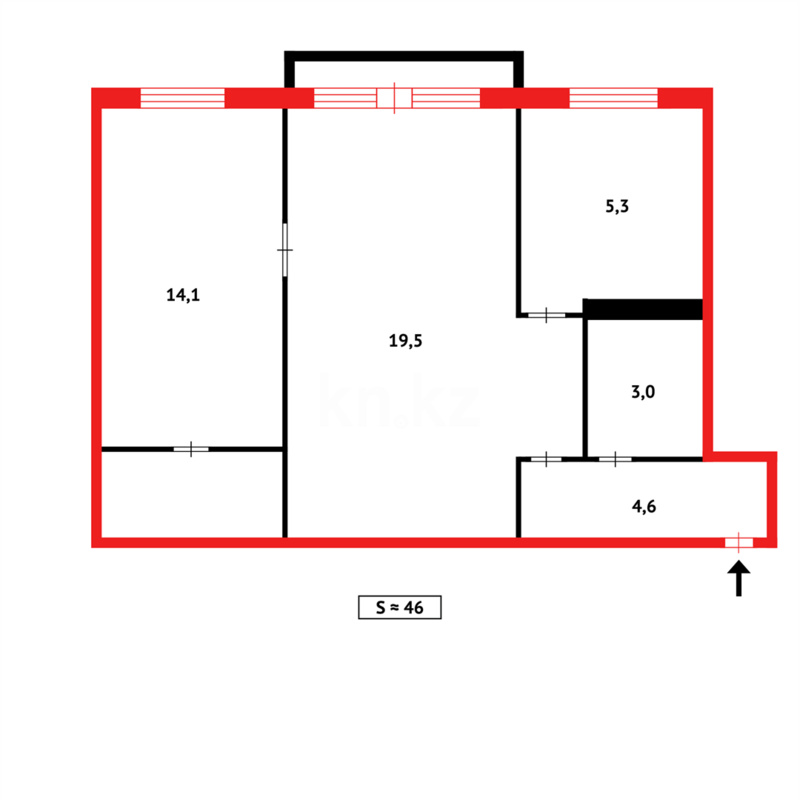 Продажа 2-комнатной квартиры, 46 м² - Продажа двухкомнатных квартир в панельном доме в Темиртау - страница 7 фото 13 из 13