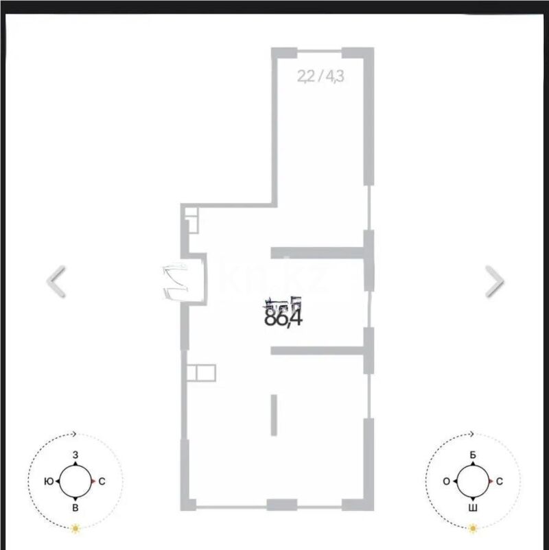 Продажа 3-комнатной квартиры, 86.4 м² - Продажа трехкомнатных квартир в Алматы - страница 3 фото 1 из 1