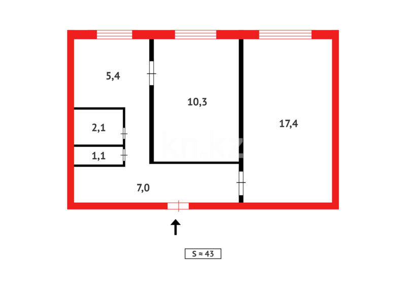 Продажа 2-комнатной квартиры, 43 м² - Продажа домов, коттеджей в Абае фото 7 из 7