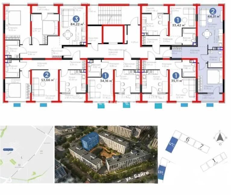 Продажа 2-комнатной квартиры, 44.31 м² - Продажа двухкомнатных квартир в Турксибском р-не Алматы - страница 15 фото 1 из 1