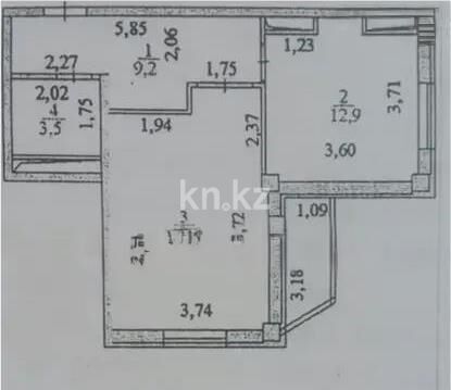 Продажа 2-комнатной квартиры, 46.3 м² - Продажа квартир в кирпичном доме в Астане - страница 224 фото 5 из 5