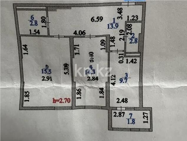 Продажа 2-комнатной квартиры, 60.8 м² - Продажа двухкомнатных квартир в блочном доме в Астане - страница 52 фото 6 из 6