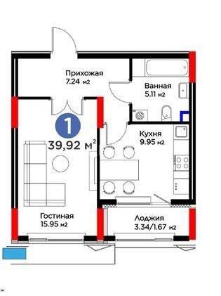 Продажа 1-комнатной квартиры, 40 м² - Продажа однокомнатных квартир в р-не Есиль Астаны - страница 28 фото 1 из 1