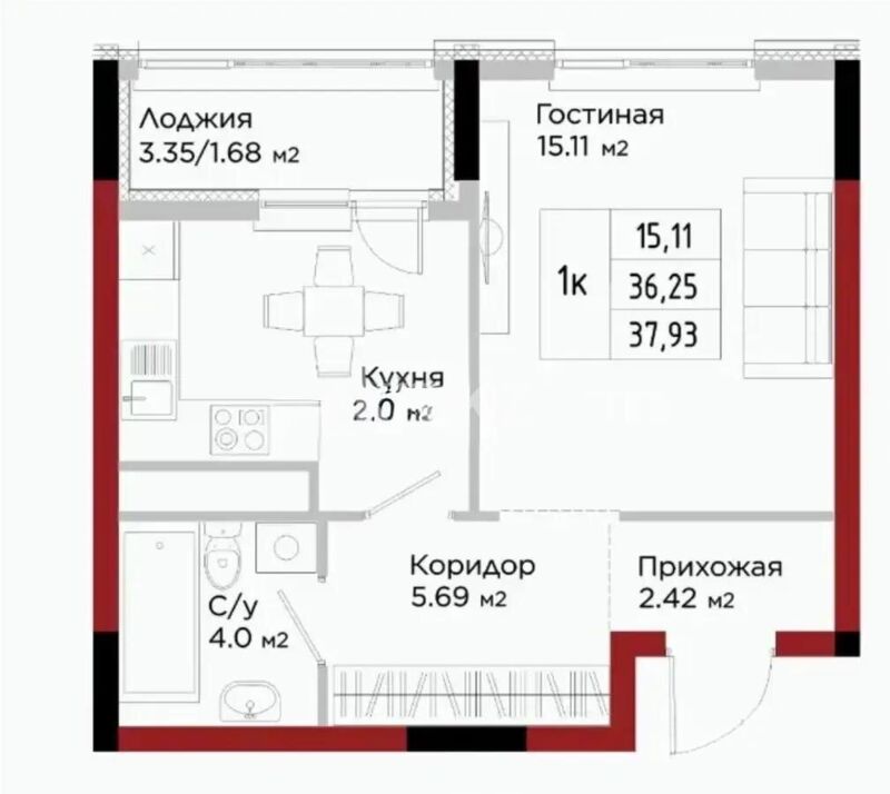 Продажа 1-комнатной квартиры, 38 м² - Продажа квартир в Казахстане - страница 97 фото 1 из 1