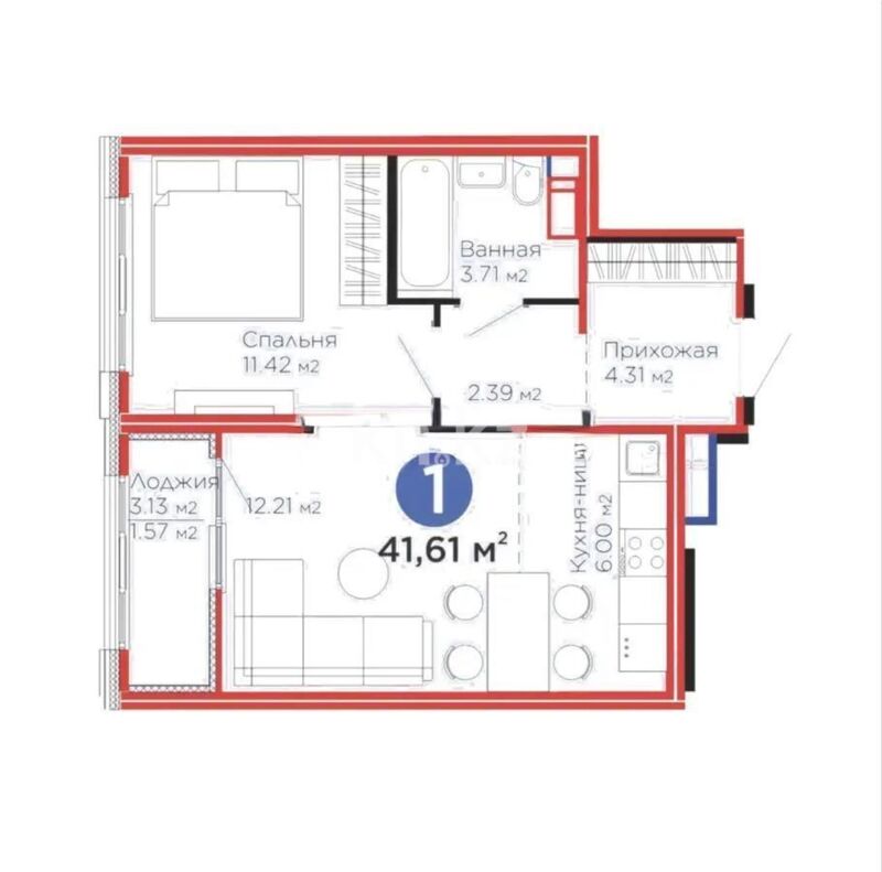 Продажа 2-комнатной квартиры, 42 м² - Продажа квартир в блочном доме в Казахстане - страница 15 фото 1 из 1