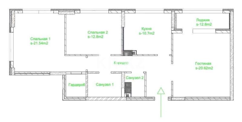 Продажа 3-комнатной квартиры, 85 м² - Продажа квартир в блочном доме в Казахстане фото 1 из 1
