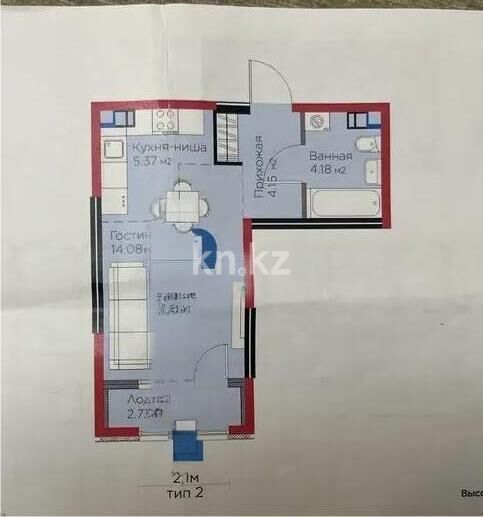 Продажа 1-комнатной квартиры, 29.4 м² - Продажа однокомнатных квартир в Алатауском р-не Алматы - страница 24 фото 1 из 1