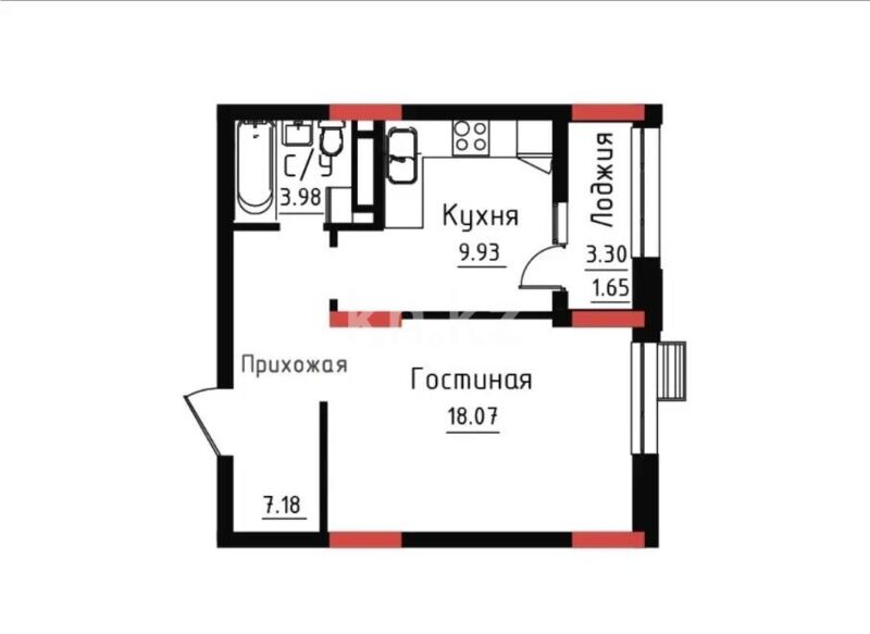 Продажа 1-комнатной квартиры, 41 м² - Продажа однокомнатных квартир в р-не Нура Астаны - страница 34 фото 1 из 1