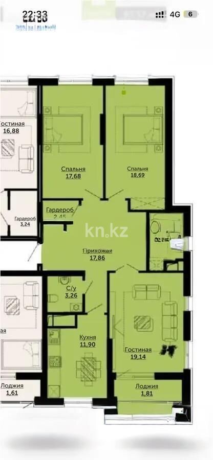 Продажа 3-комнатной квартиры, 98 м² - Продажа трехкомнатных квартир в блочном доме в Казахстане - страница 40 фото 8 из 8