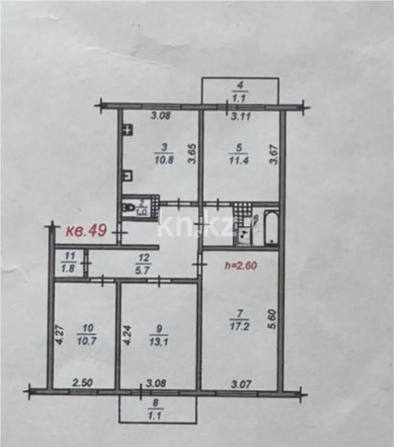 Продажа 4-комнатной квартиры, 84.6 м² - Продажа квартир в панельном доме в Алматы - страница 104 фото 6 из 6