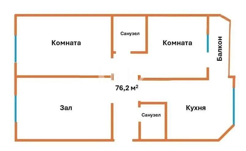 Продажа 3-комнатной квартиры, 76 м² - Продажа квартир в блочном доме в Астане - страница 140 фото 3 из 3
