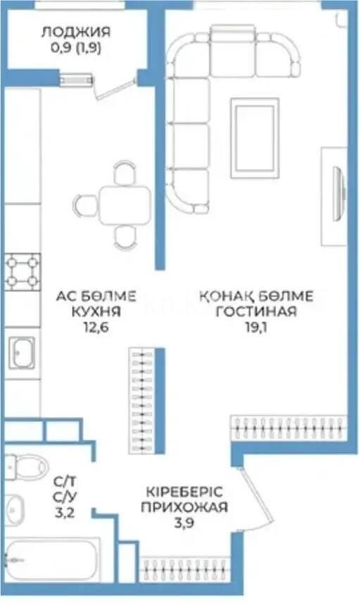 Продажа 1-комнатной квартиры, 35 м² - Продажа однокомнатных квартир в Наурызбайском р-не Алматы - страница 26 фото 3 из 3