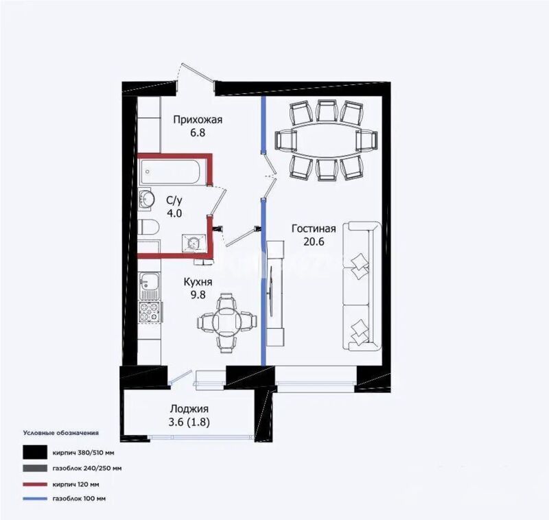 Продажа 1-комнатной квартиры, 43 м² - Недвижимость в Астане - страница 15 фото 1 из 1