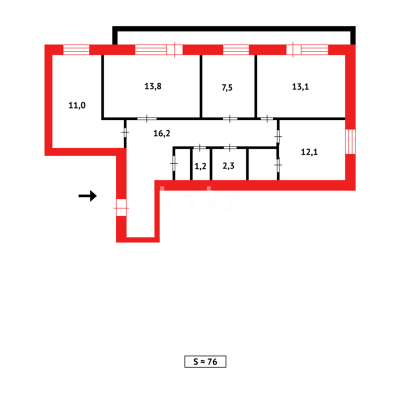 Продажа 4-комнатной квартиры, 77 м² - Продажа квартир в кирпичном доме в Казахстане - страница 372 фото 11 из 11