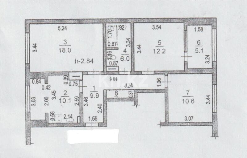 Продажа 3-комнатной квартиры, 72.6 м² - Аренда квартир посуточно в Балхаше фото 5 из 5