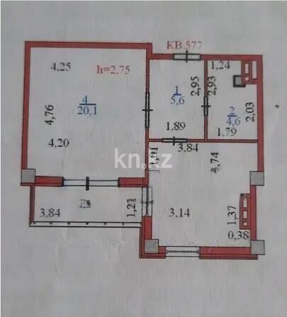 Продажа 1-комнатной квартиры, 44.6 м² - Продажа однокомнатных квартир в р-не Алматы Астаны - страница 8 фото 4 из 4