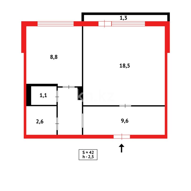 Продажа 1-комнатной квартиры, 42 м² - Продажа квартир в Караганде - страница 2 фото 11 из 11