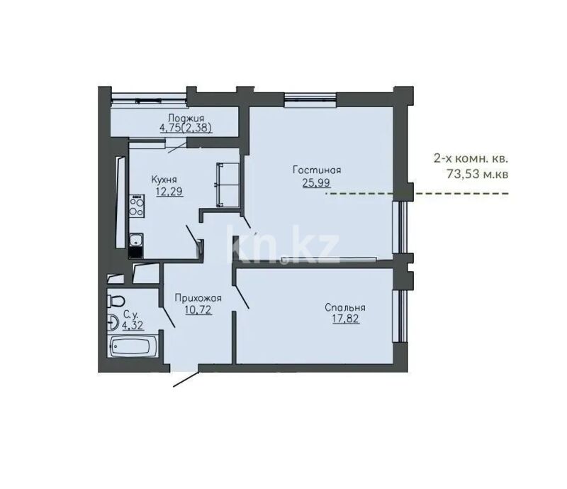 Продажа 2-комнатной квартиры, 73.7 м² - Продажа двухкомнатных квартир в р-не Сарайшык Астаны - страница 16 фото 1 из 1