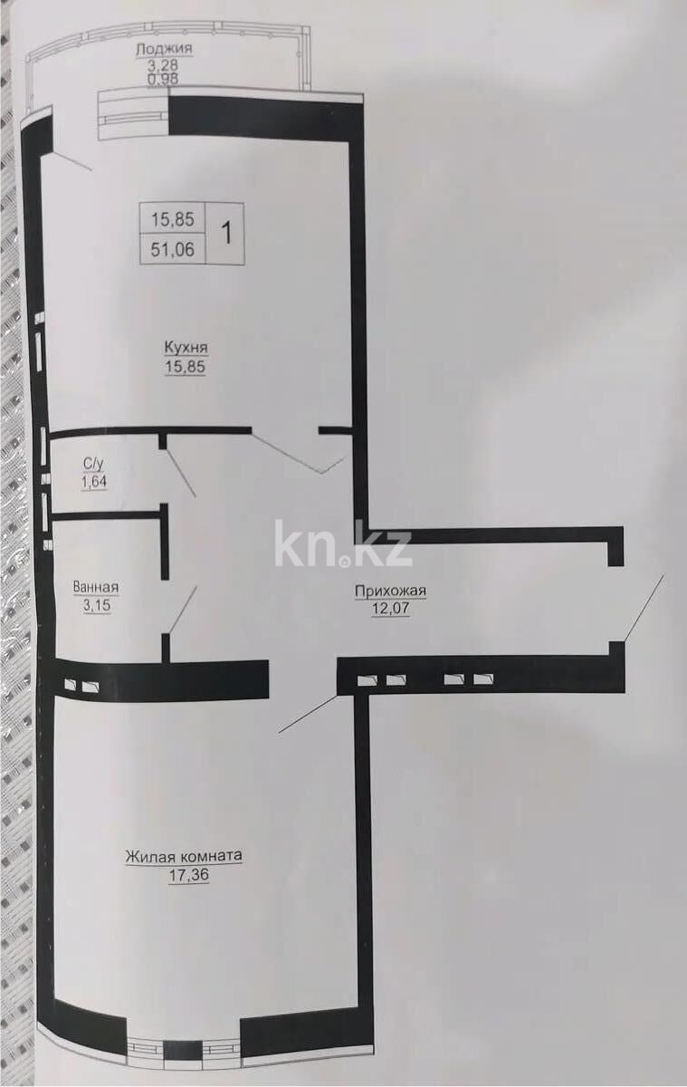 Продажа 1-комнатной квартиры, 51.05 м² - Продажа квартир в кирпичном доме в Астане - страница 217 фото 1 из 1