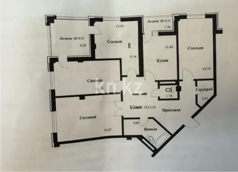 Продажа 4-комнатной квартиры, 111 м² - Продажа четырехкомнатных квартир в блочном доме в Казахстане - страница 5 фото 1 из 1