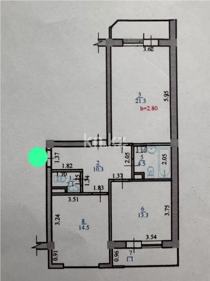 Продажа 2-комнатной квартиры, 68.4 м² - Продажа двухкомнатных квартир в кирпичном доме в Алматы - страница 17 фото 7 из 7