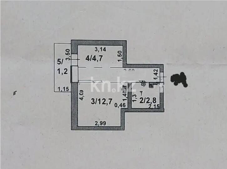 Продажа 1-комнатной квартиры, 25 м² - Продажа однокомнатных квартир в р-не Косшы Астаны фото 3 из 3