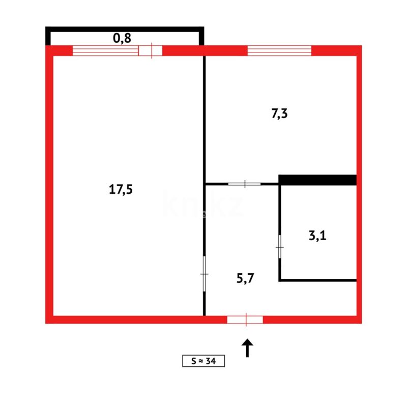 Продажа 1-комнатной квартиры, 35 м² - Продажа однокомнатных квартир в панельном доме в Темиртау фото 8 из 8