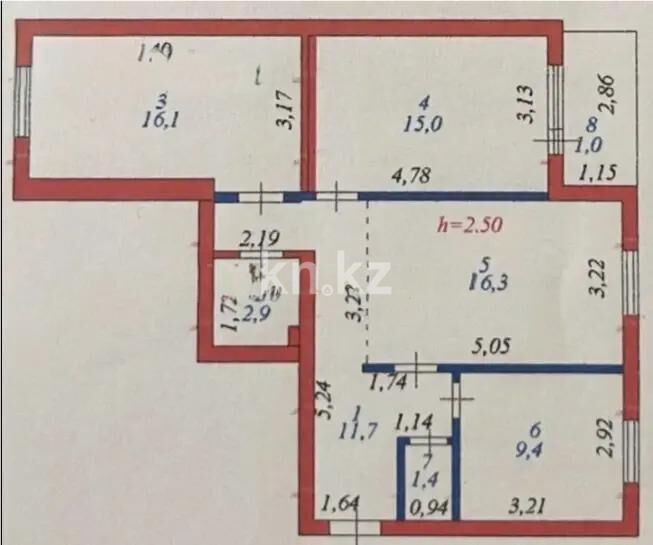 Продажа 3-комнатной квартиры, 75 м² - Продажа трехкомнатных квартир в кирпичном доме в Казахстане - страница 77 фото 1 из 1